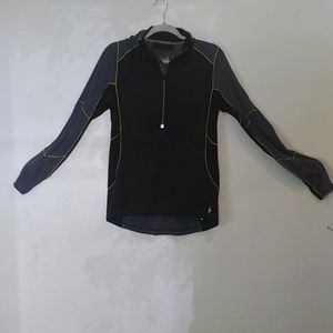 Smartwool jacket, medium, black with yellow accent